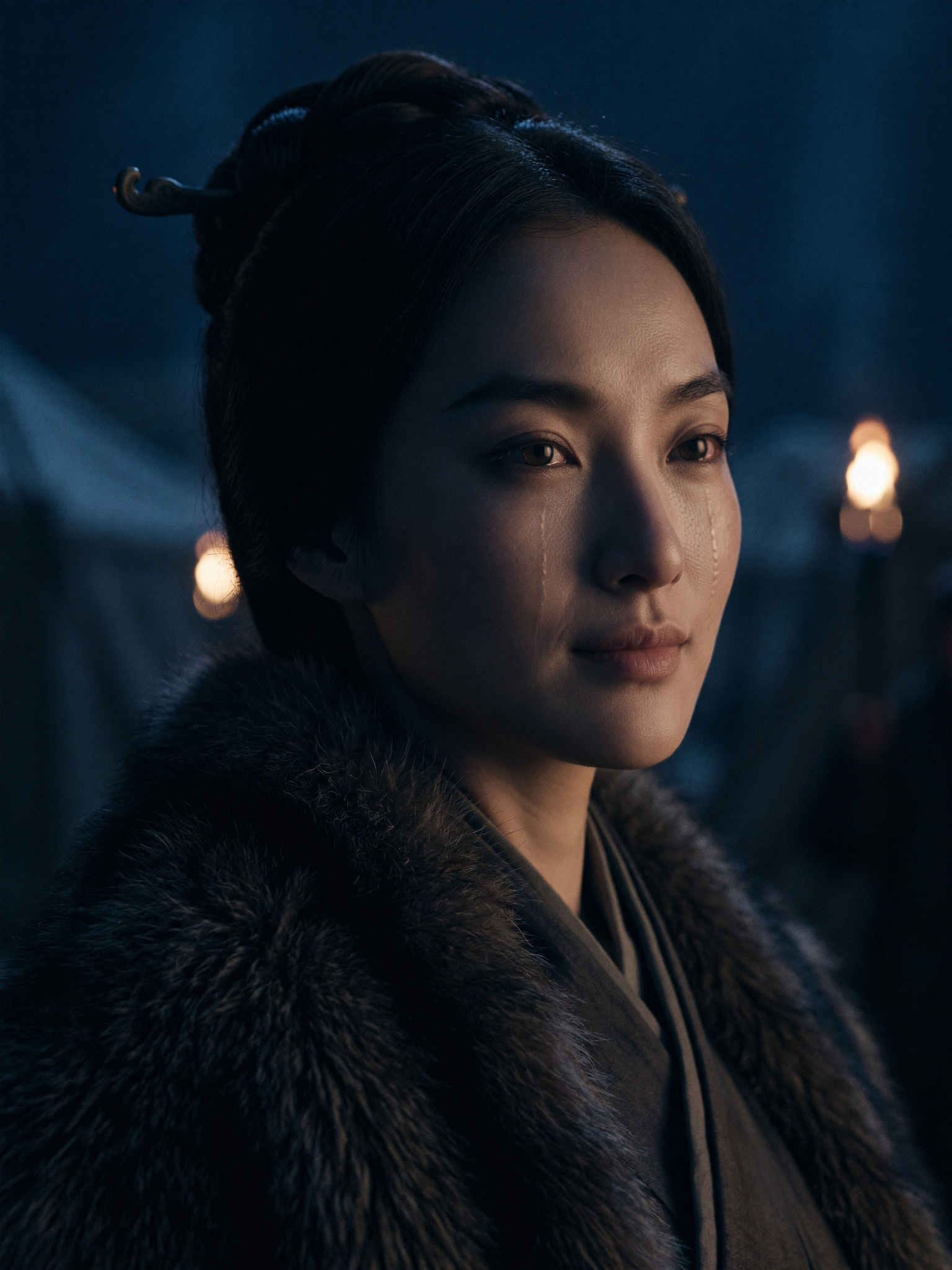 虞姬 霸王别姬 — Consort Yu (Yu Ji) farewell, AI cinematic film still, Aurora Artscape 极光艺廊