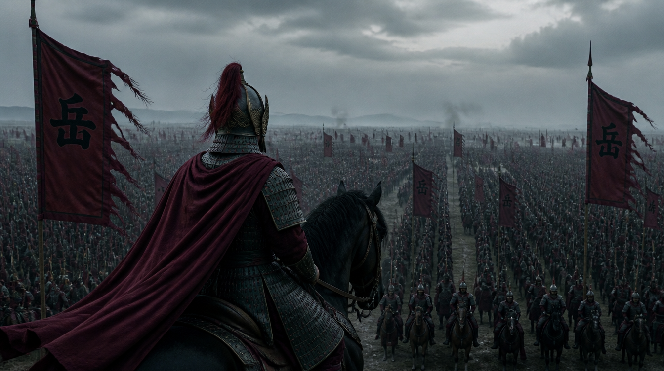岳家军北伐集结，八千里路云和月 — Yue Fei's army assembles for the northern campaign, AI film still, Aurora Artscape